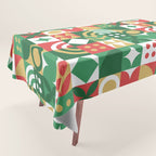 Geometric christmas holiday mosaic pattern Tablecloth Gallery Image 1