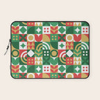 Geometric christmas holiday mosaic pattern Laptop Sleeve Gallery Image 1