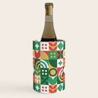 Geometric christmas holiday mosaic pattern Wine Chiller Gallery Image 1
