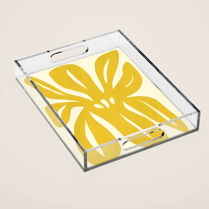 Abstract-botanical 29-yellow Acrylic Tray Gallery Image 1