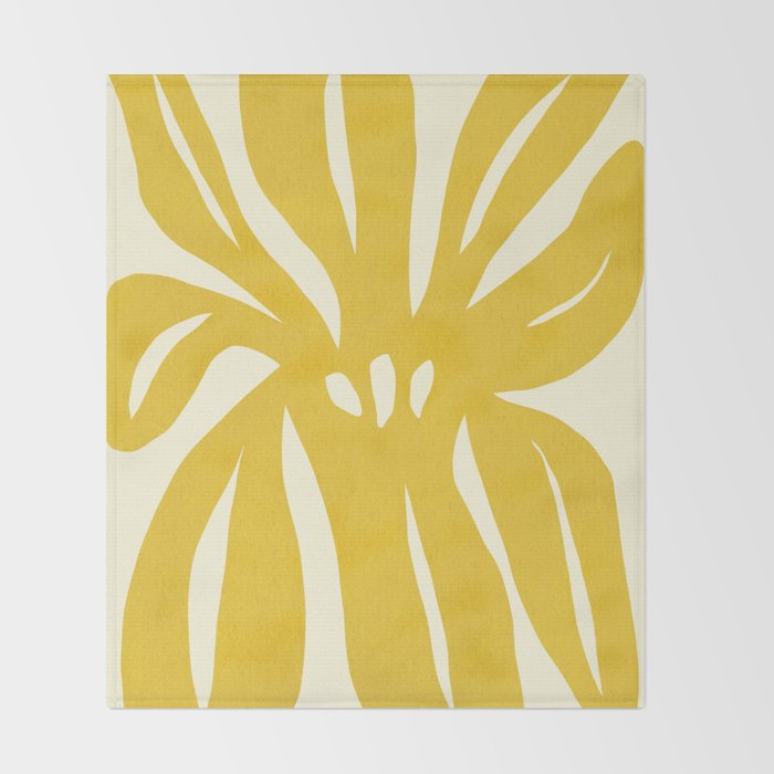 Abstract-botanical 29-yellow Throw Blanket Gallery Image 2