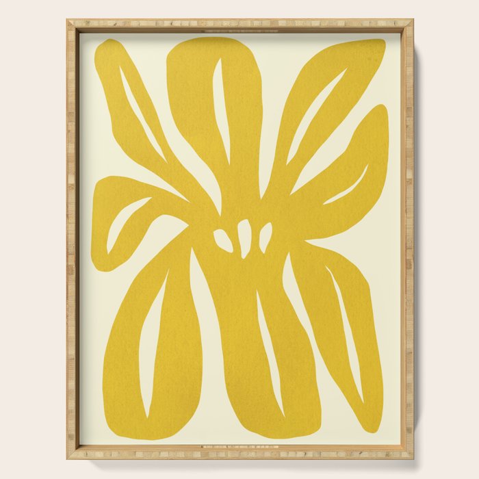 Abstract-botanical 29-yellow Serving Tray Gallery Image 1