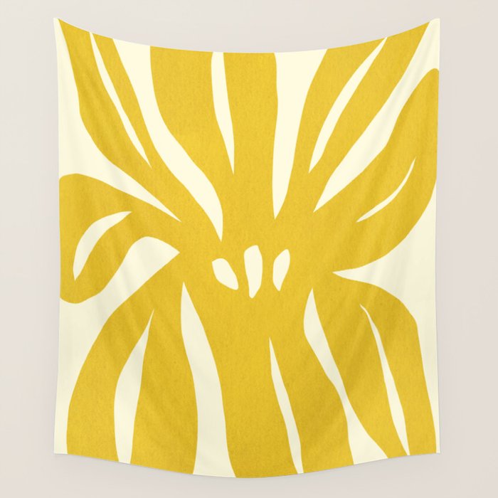 Abstract-botanical 29-yellow Wall Tapestry Gallery Image 4