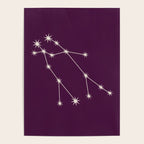 Gemini Zodiac Star Constellation Line Art Plum Purple Poster Gallery Image 4
