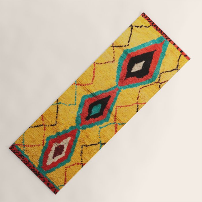 Antique Moroccan Rug Print Yoga Mat Gallery Image 1