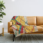 Antique Moroccan Rug Print Throw Blanket Gallery Image 1
