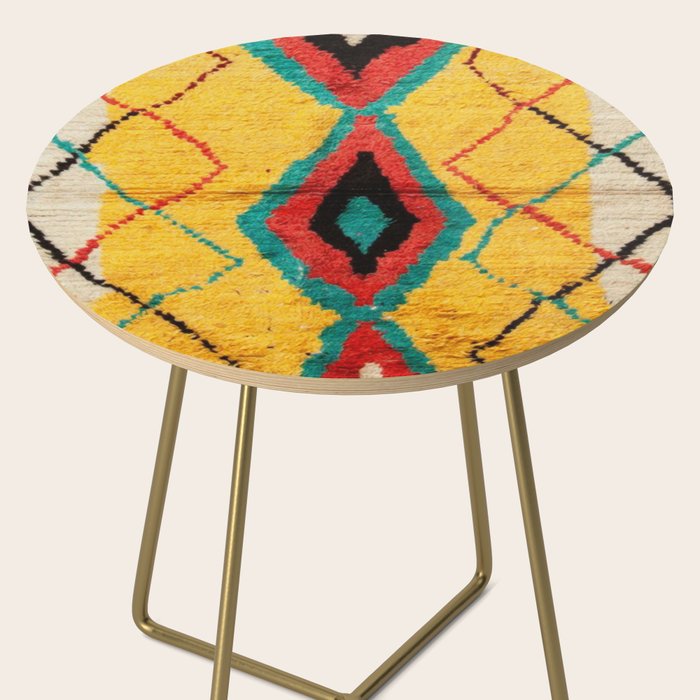 Antique Moroccan Rug Print Side Table Gallery Image 2