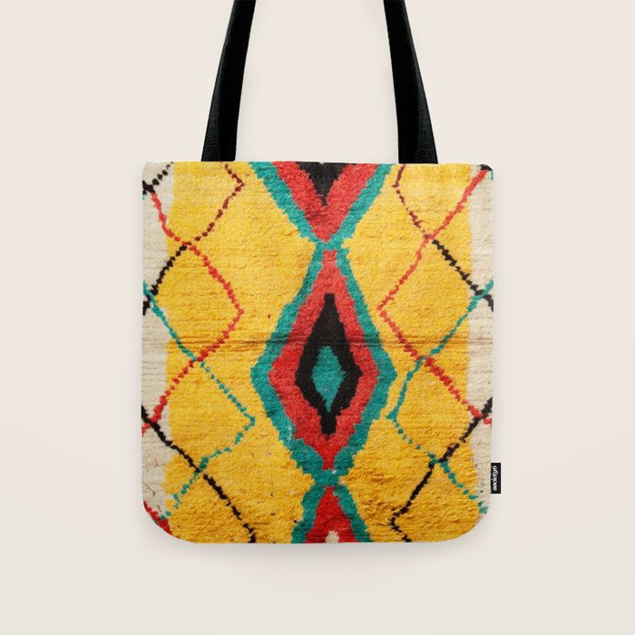 Antique Moroccan Rug Print Tote Bag Gallery Image 1