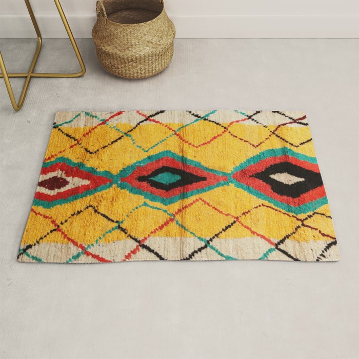 Antique Moroccan Rug Print Rug Gallery Image 1