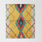 Antique Moroccan Rug Print Throw Blanket Gallery Image 2