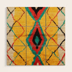 Antique Moroccan Rug Print Wood Wall Art Gallery Image 1