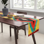 Antique Moroccan Rug Print Table Runner Gallery Image 2