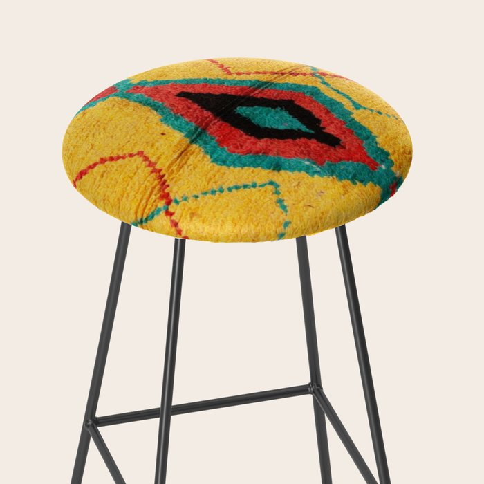 Antique Moroccan Rug Print Stool Gallery Image 2