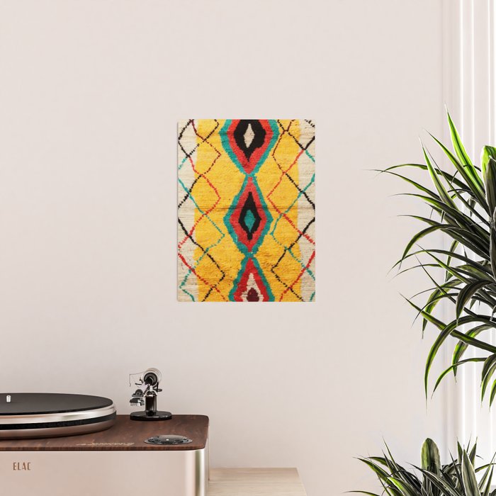 Antique Moroccan Rug Print Poster Gallery Image 2