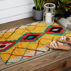 Antique Moroccan Rug Print Outdoor Rug Gallery Image 2
