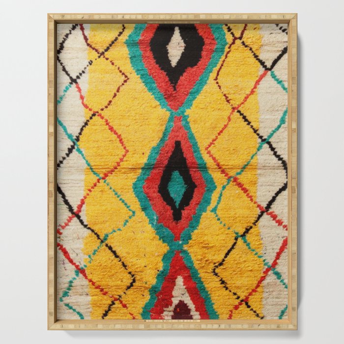 Antique Moroccan Rug Print Serving Tray Gallery Image 1