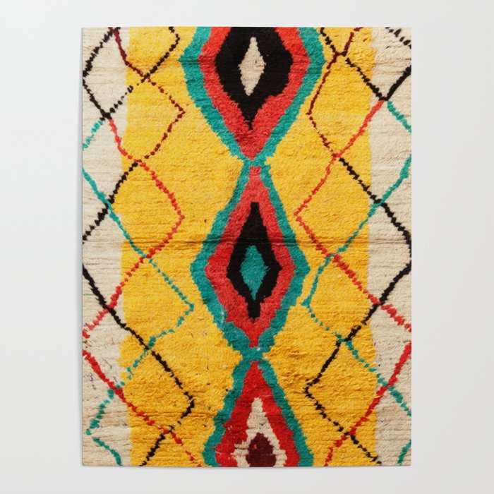 Antique Moroccan Rug Print Poster Gallery Image 4