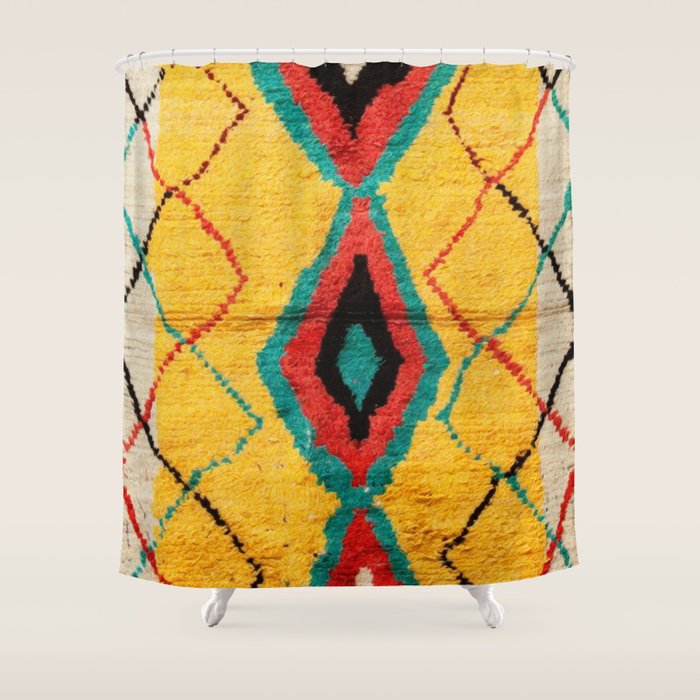 Antique Moroccan Rug Print Shower Curtain Gallery Image 1