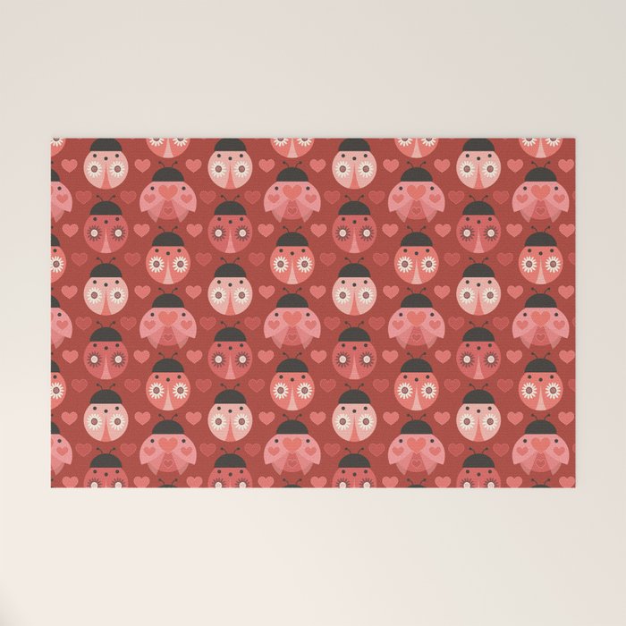Love Bug Ladybugs - Valentines Day Colors Welcome Mat Gallery Image 1