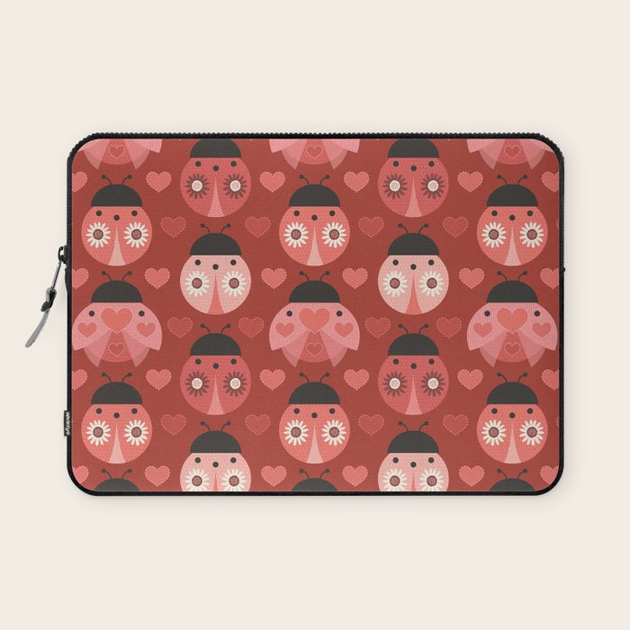 Love Bug Ladybugs - Valentines Day Colors Laptop Sleeve Gallery Image 1