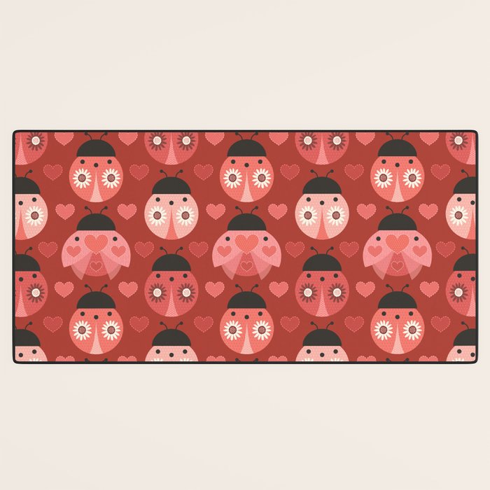 Love Bug Ladybugs - Valentines Day Colors Desk Mat Gallery Image 3
