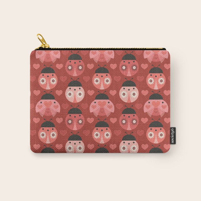Love Bug Ladybugs - Valentines Day Colors Carry All Pouch Gallery Image 1