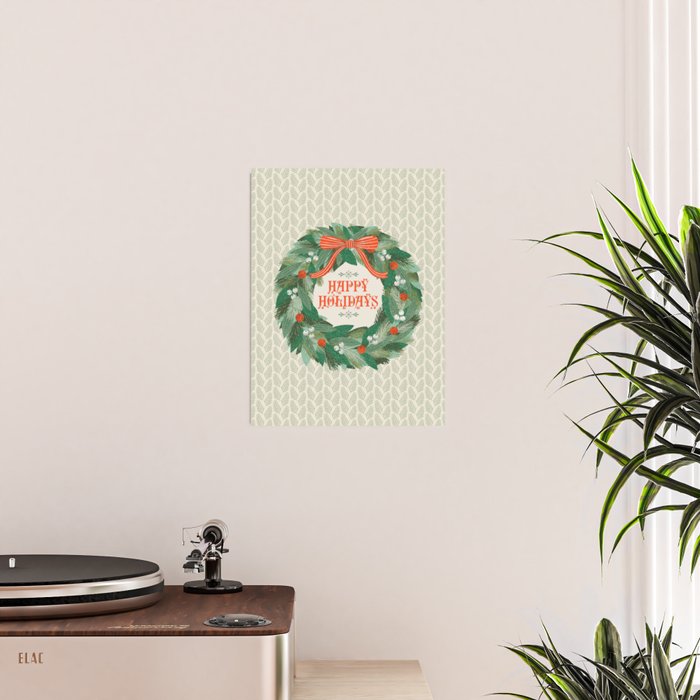 Happy Holidays Christmas Wreath Poster Gallery Image 2