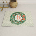 Happy Holidays Christmas Wreath Rug Gallery Image 1