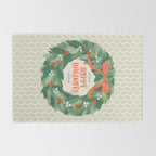 Happy Holidays Christmas Wreath Rug Gallery Image 2
