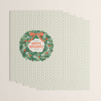 Happy Holidays Christmas Wreath Wrapping Paper Gallery Image 3