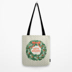 Happy Holidays Christmas Wreath Tote Bag Gallery Image 2