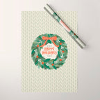Happy Holidays Christmas Wreath Wrapping Paper Gallery Image 1