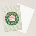 Happy Holidays Christmas Wreath Stationery Card Gallery Image 2