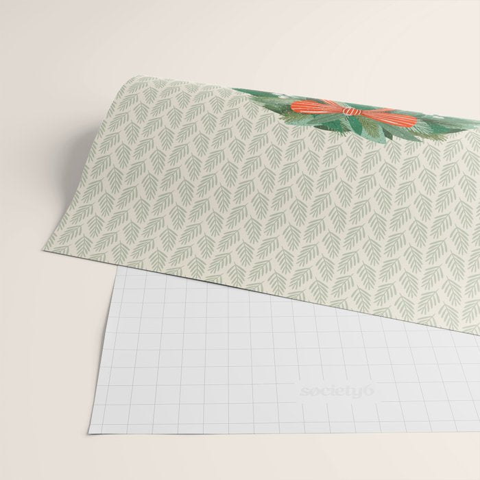 Happy Holidays Christmas Wreath Wrapping Paper Gallery Image 2