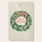 Happy Holidays Christmas Wreath Cutting Board Gallery Image 1