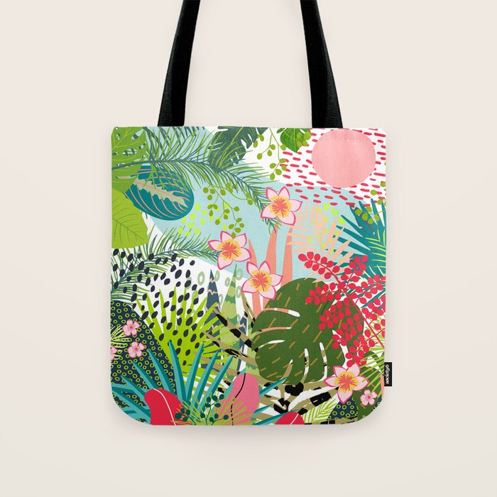 Tropical, Palms, Jungle Prints, Nature Art. Tote Bag Gallery Image 1