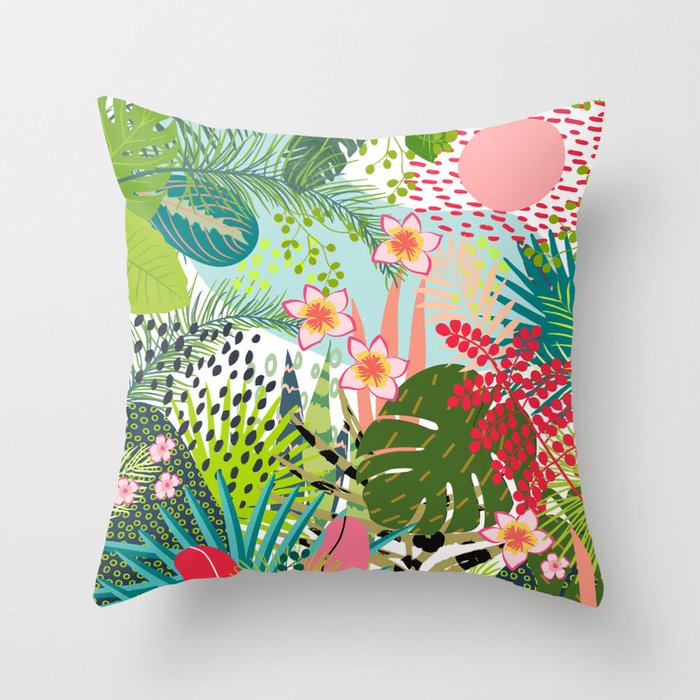 Tropical, Palms, Jungle Prints, Nature Art. Throw Pillow Gallery Image 6