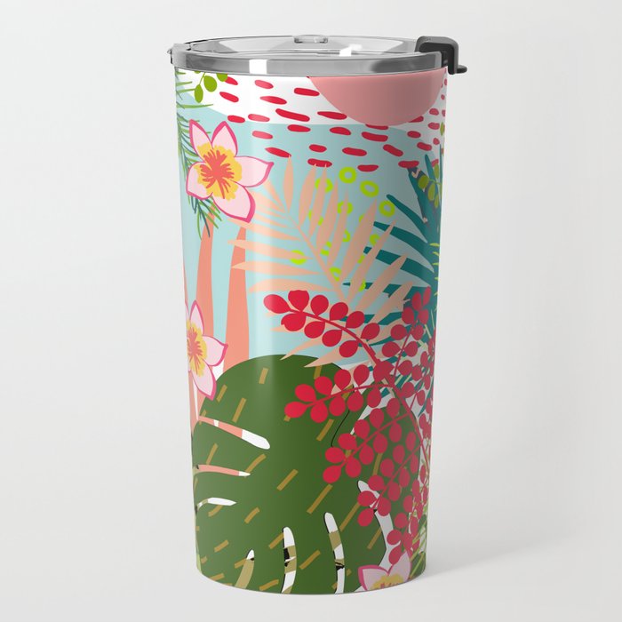 Tropical, Palms, Jungle Prints, Nature Art. Travel Mug Gallery Image 2