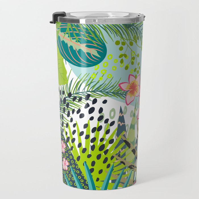 Tropical, Palms, Jungle Prints, Nature Art. Travel Mug Gallery Image 3