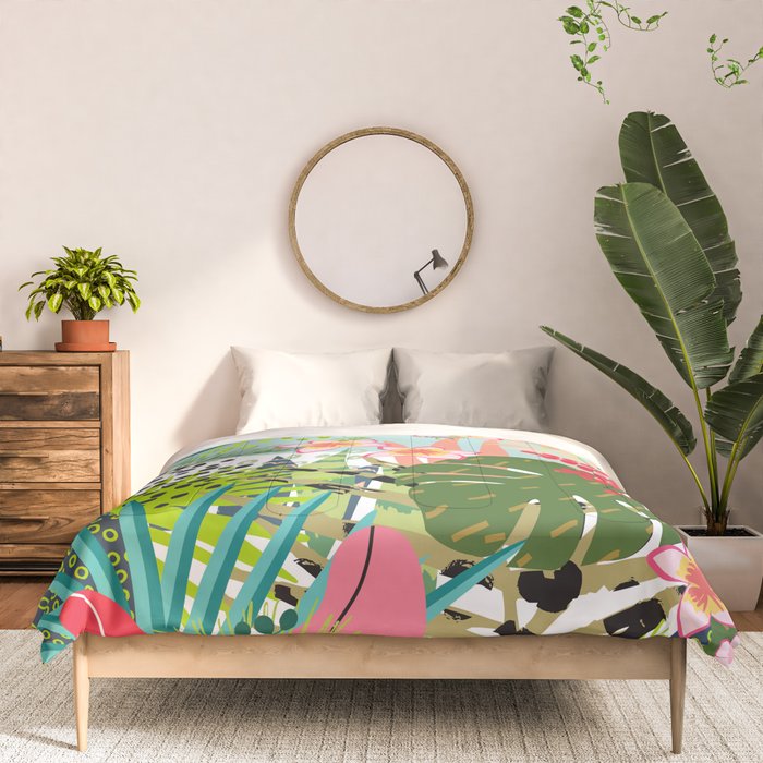 Tropical, Palms, Jungle Prints, Nature Art. Comforter Gallery Image 3