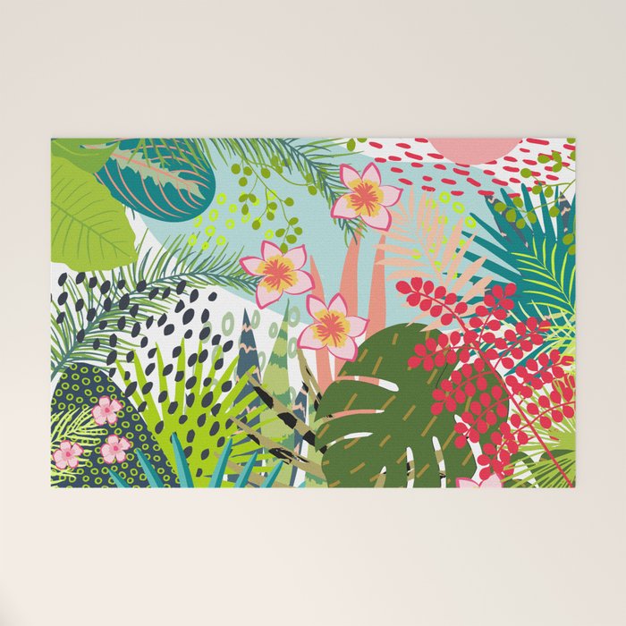 Tropical, Palms, Jungle Prints, Nature Art. Welcome Mat Gallery Image 1
