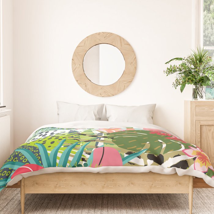 Tropical, Palms, Jungle Prints, Nature Art. Duvet Cover Gallery Image 3