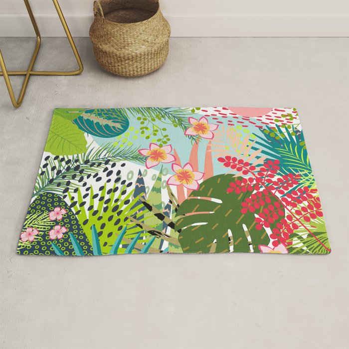 Tropical, Palms, Jungle Prints, Nature Art. Rug Gallery Image 1