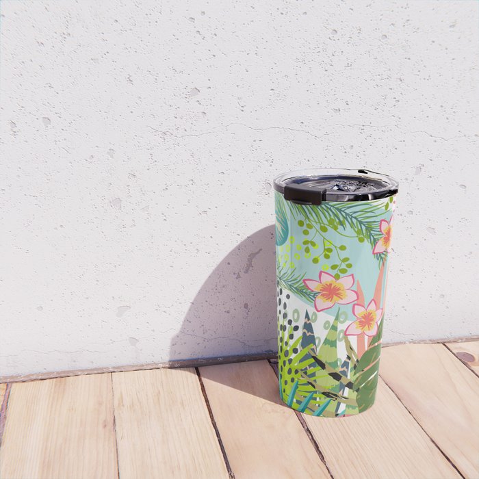 Tropical, Palms, Jungle Prints, Nature Art. Travel Mug Gallery Image 4