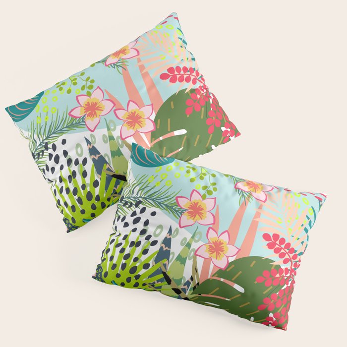 Tropical, Palms, Jungle Prints, Nature Art. Pillow Sham Gallery Image 3