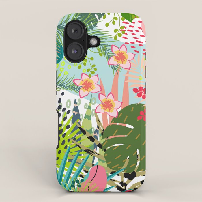 Tropical, Palms, Jungle Prints, Nature Art. iPhone Case Gallery Image 1