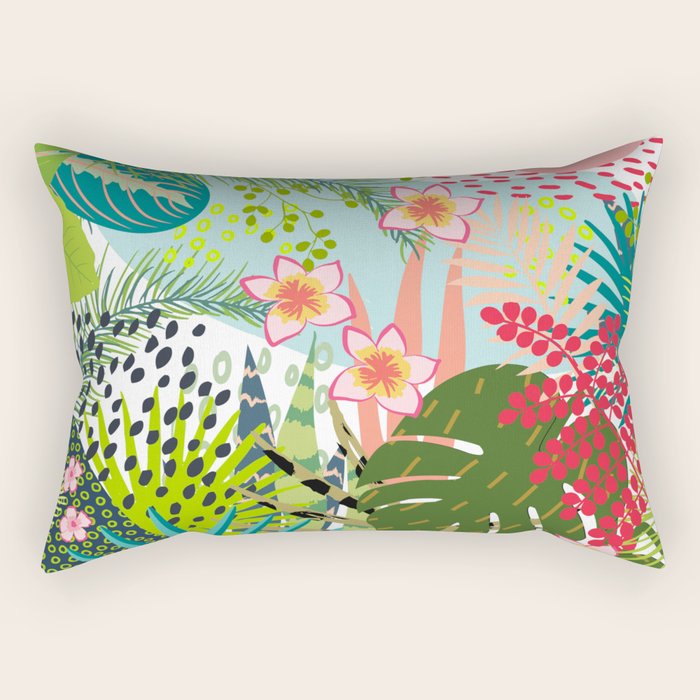 Tropical, Palms, Jungle Prints, Nature Art. Rectangular Pillow Gallery Image 1