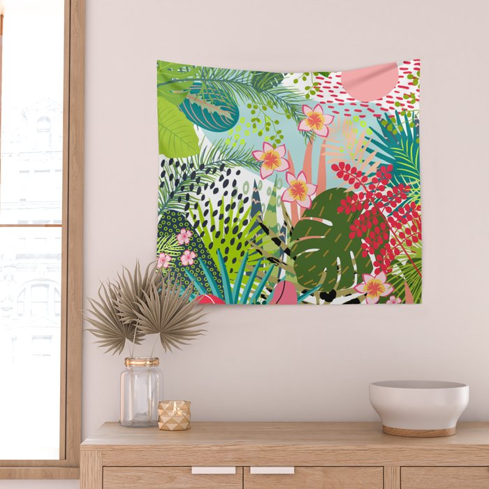 Tropical, Palms, Jungle Prints, Nature Art. Wall Tapestry Gallery Image 2