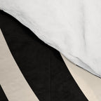 New Groove Retro Swirl Abstract in Black and Almond Cream Comforter Gallery Image 4