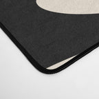 New Groove Retro Swirl Abstract in Black and Almond Cream Desk Mat Gallery Image 4